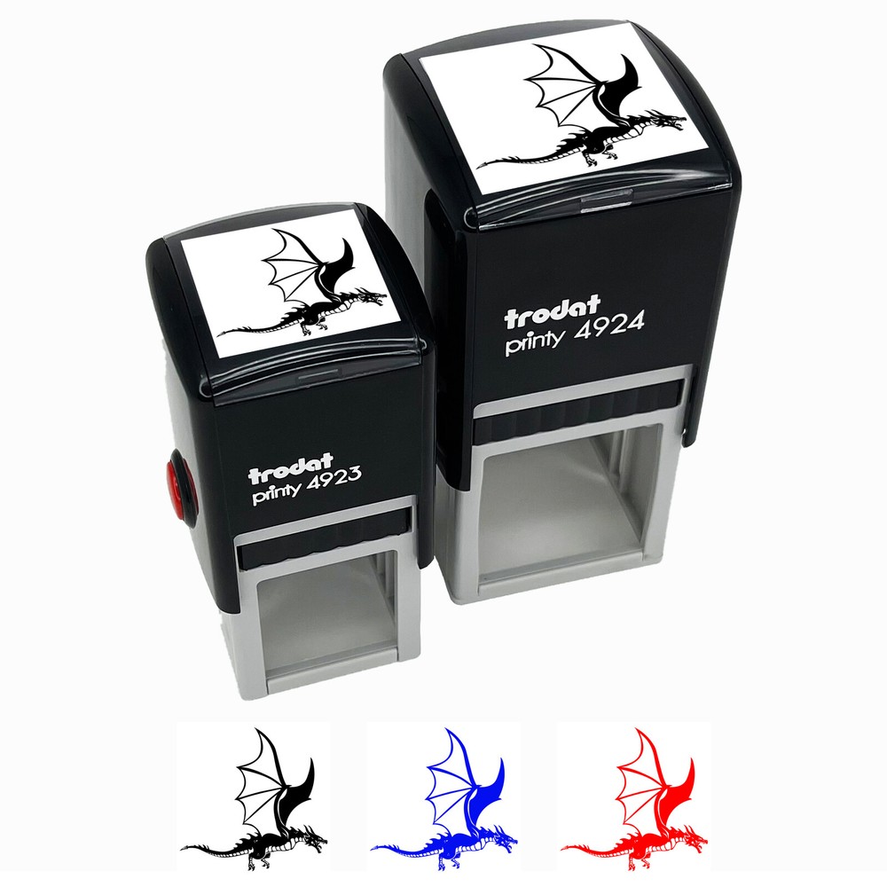 Fierce Flying Dragon Self-Inking Rubber Stamp Ink Stamper