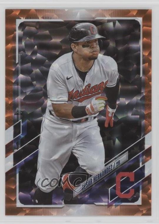 2021 Orange Foil Cesar Hernandez Card Error Name Hernadnez on Back