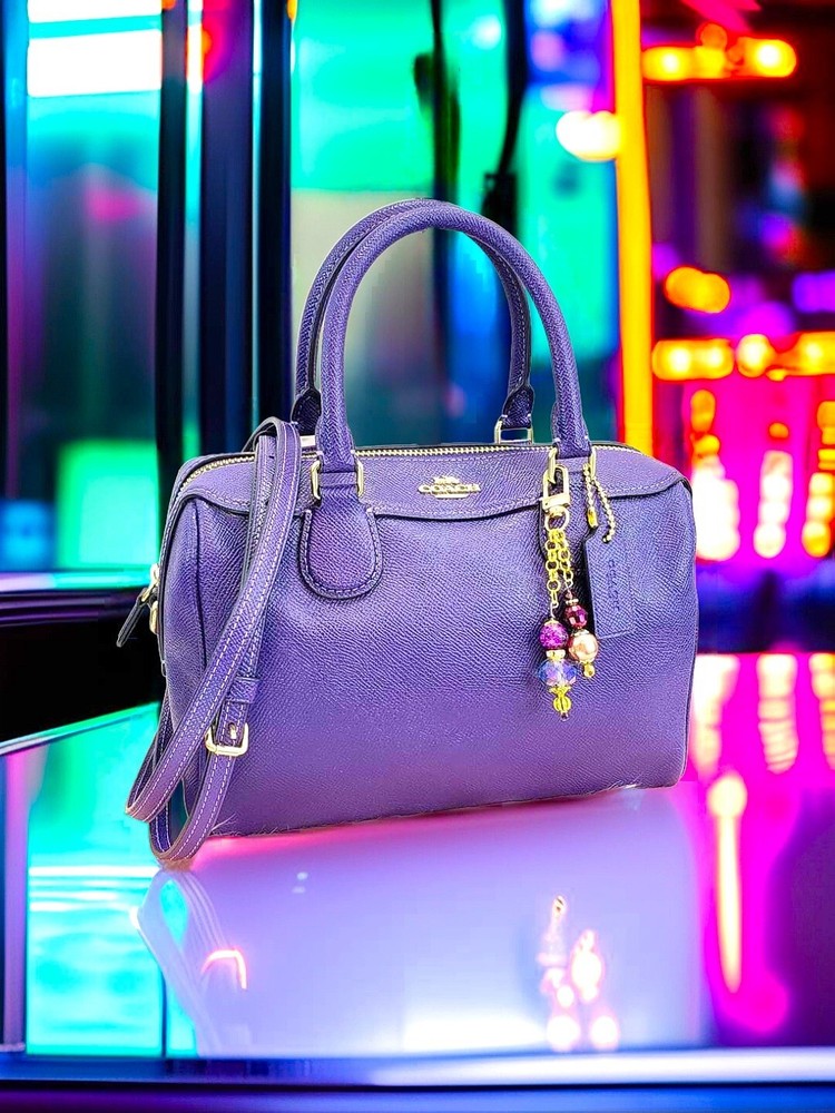 Coach MINI BENNETT Satchel PURPLE NWOT💜32202 SAMPLE BAG Crossbody Shoulder Bag