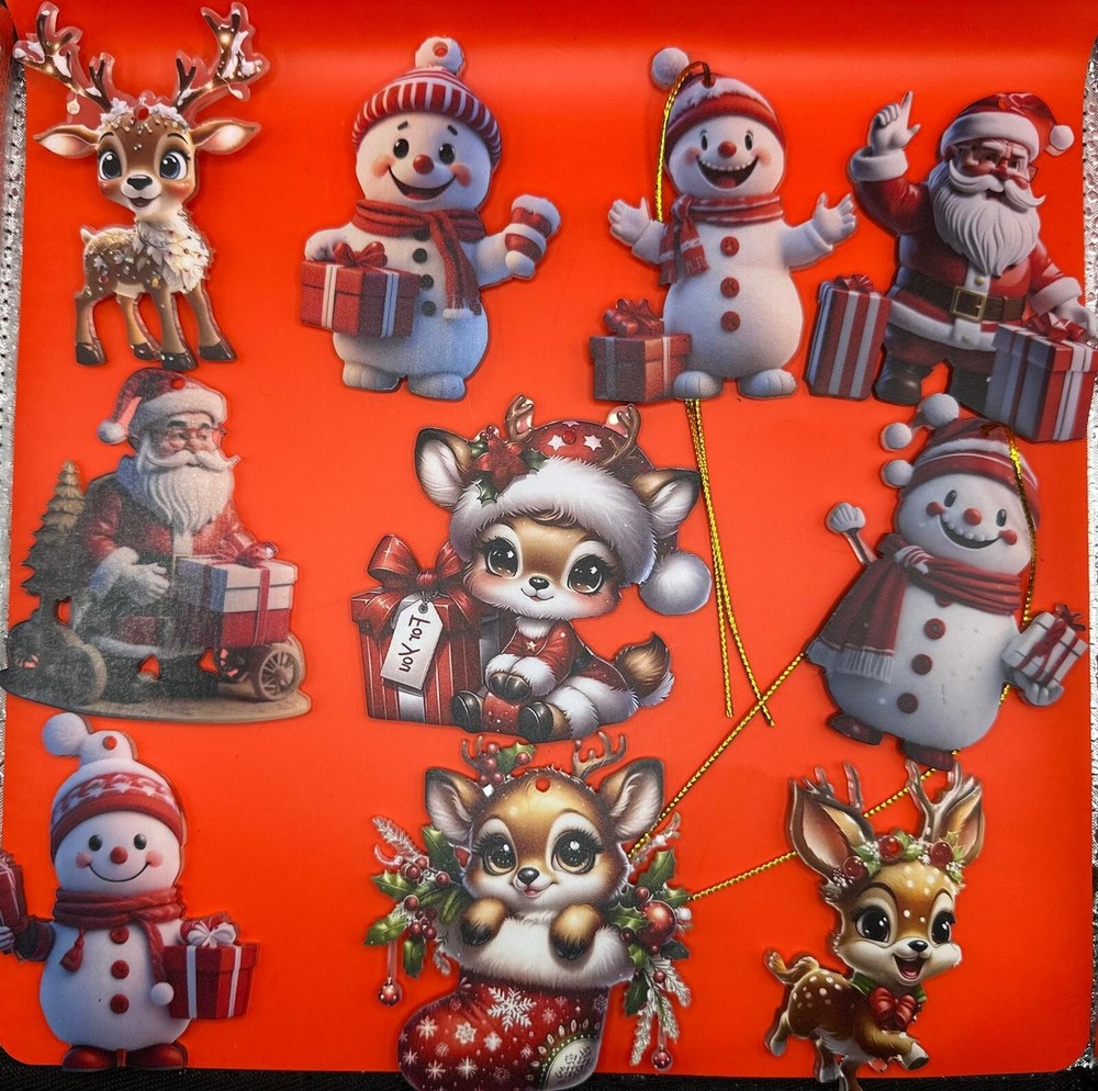 10PCSSnowmen Christmas Santa Claus Pendant Tree Hanging Ornament Gift Decoration