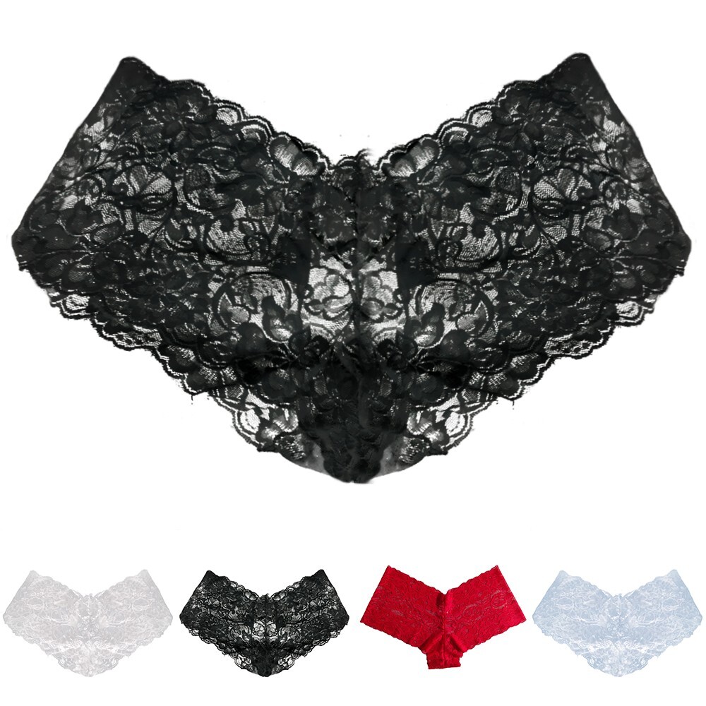 Women Sexy Soft Lingerie Lace Floral Briefs Panties High Rise Knicker Underwear