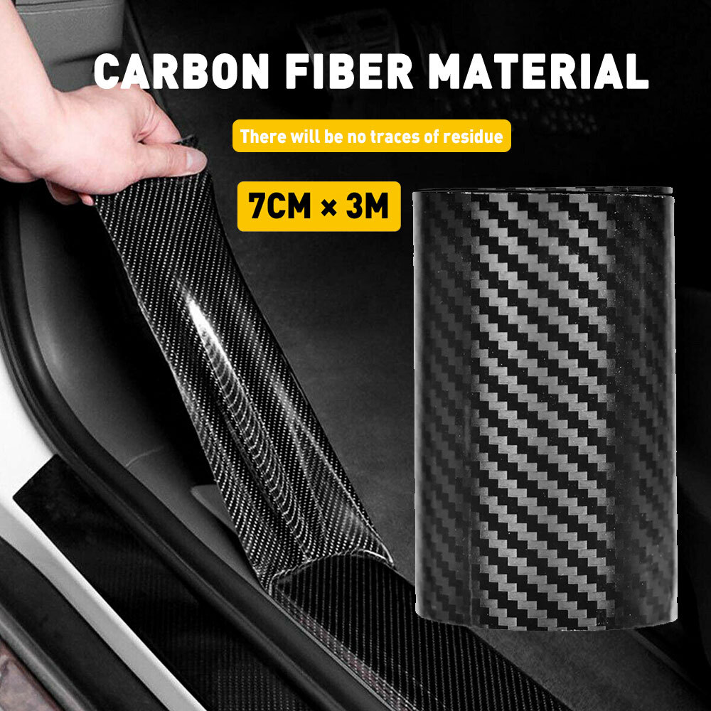 7cm Carbon Fiber Car Stickers Door Sill Scuff Anti Scratch Tape Protectio M