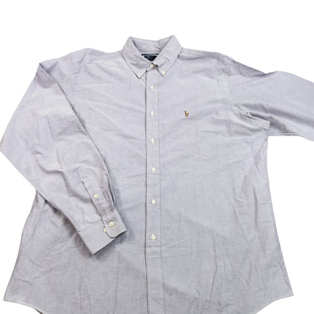 Ralph Lauren Shirt Mens 16.5 36/37 Blue Yarmouth Classic Fit Button Down Dress