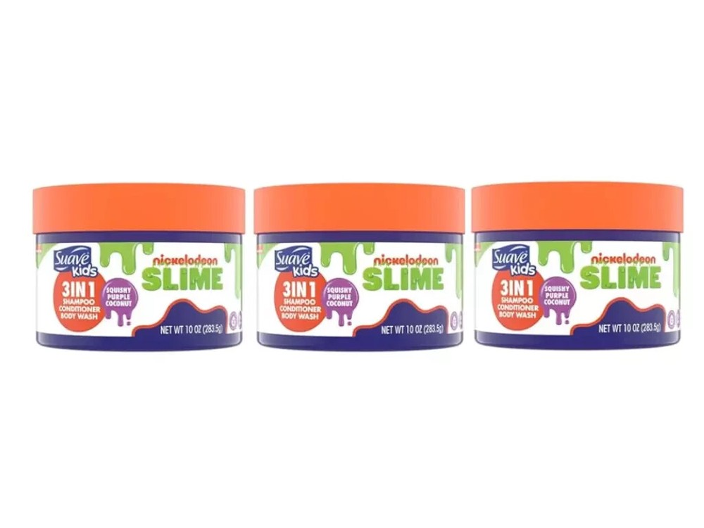 Suave Kids Nickelodeon Slime 3 in 1 Shampoo, Conditioner and Body Wash  (3 Pack)