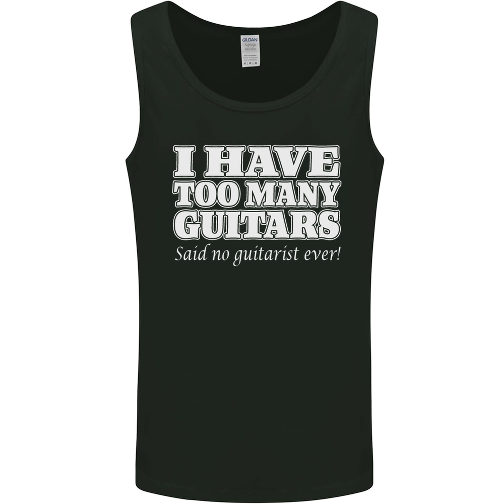 I Have Too Many Guitars Funny Guitarist Mens Vest Tank Top
