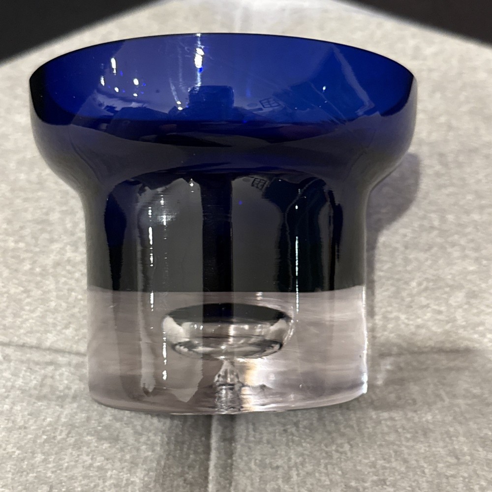 Midnight Blue Ombré Glass Votive Holder - Modern Cobalt Candle Cup by PartyLite