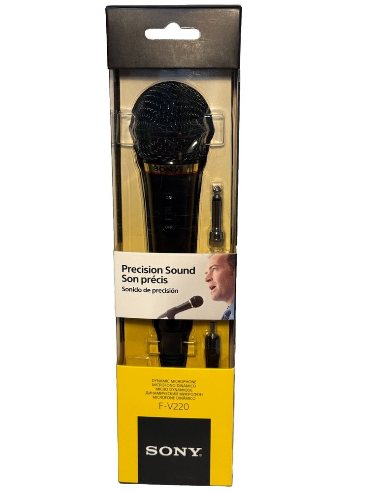 SONY F-V220 Dynamic Microphone  Precision Sound Uni-directional Wired