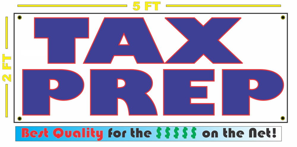 Double-Sided 2x4 Tax Preparation Banner Sign for Business Visibility