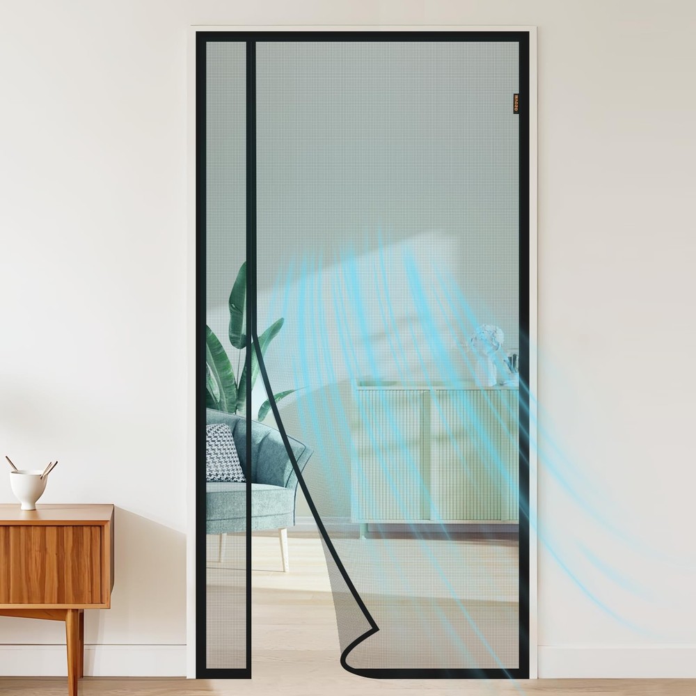 Side-Opening Magnetic Screen Door for 36x80 Inch Doors with Durable Mesh