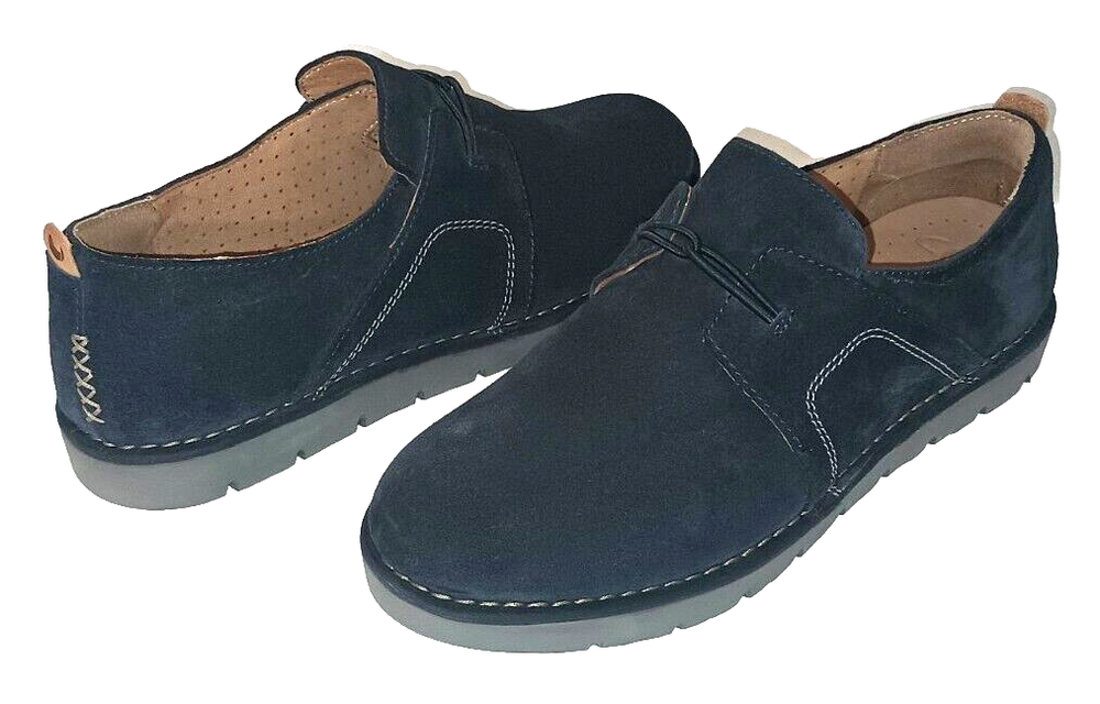 New CLARKS Unstructured 10 Women's ComfortPlus Un-Ava Blue Suede Slip-On Loafers