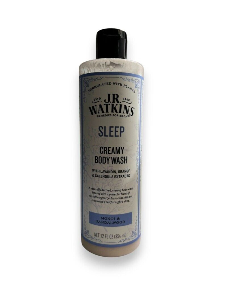 Jr. Watkins Sleep Creamy Body Wash Monoi & Sandalwood 12 Fl Oz.