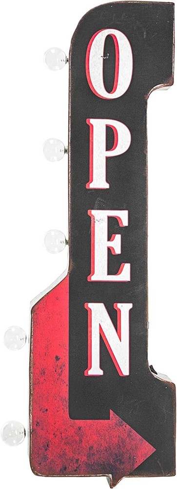 Vintage LED Marquee Wall Decor - Retro Wall Sign w/LED Light Bulbs - Battery ...