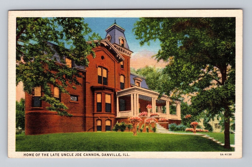 Vintage Danville IL Postcard Featuring Uncle Joe Cannon's Hometown