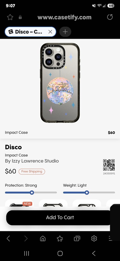 Casetify Compact iPhone 15 Pro Disco Case in Clear Black
