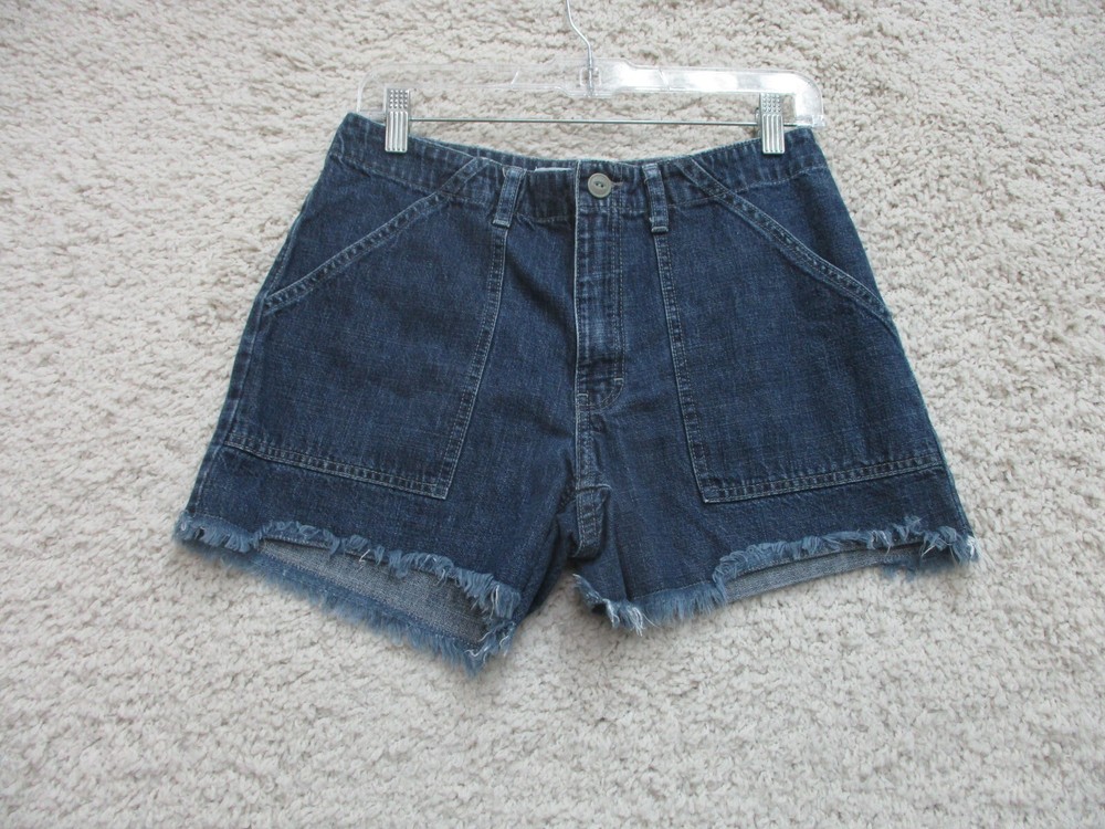 Tommy Hilfiger Shorts 6 Womens Blue Denim Cutoff Chino Pockets Dark Wash Hi Rise