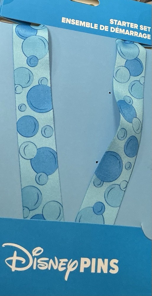 Disney Pin Trading Lanyard Blue Bubbles for Disneyland WDW Parks