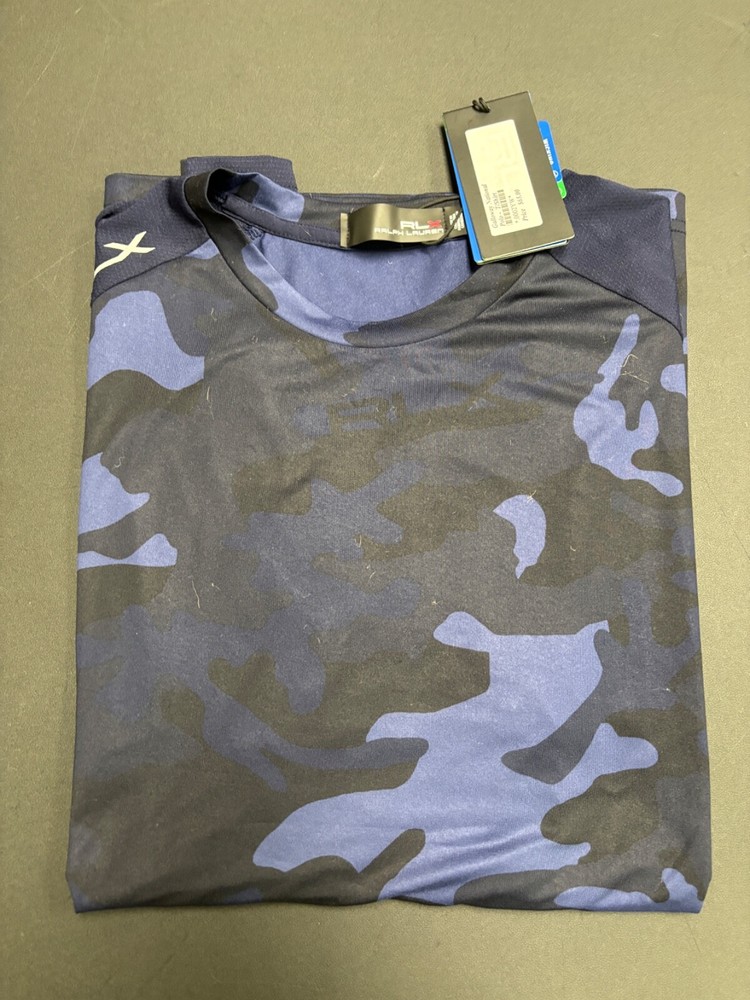 NWT MEN'S RALPH LAUREN RLX CREW NECK TEE, SIZE: M, COLOR: NAVY CAMO (M2)