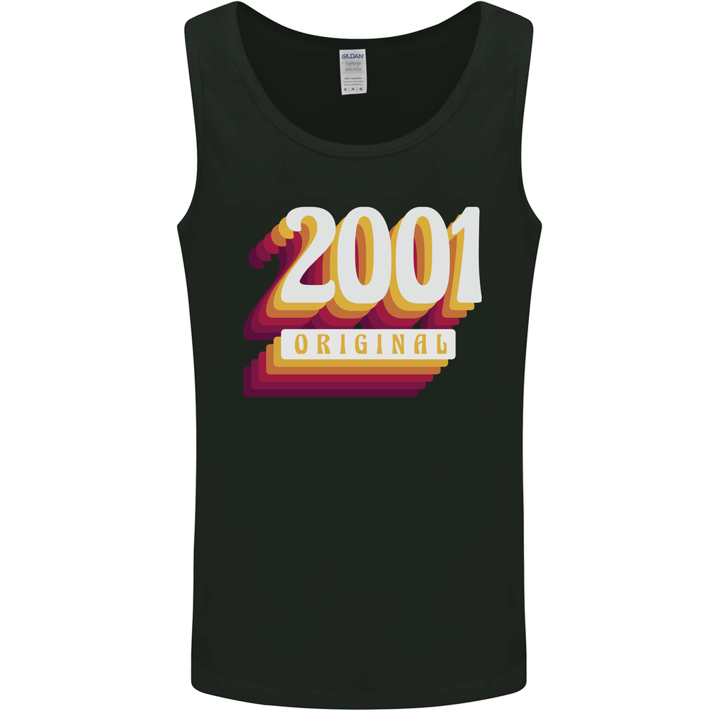 Retro 24th Birthday Original 2001 Mens Vest Tank Top