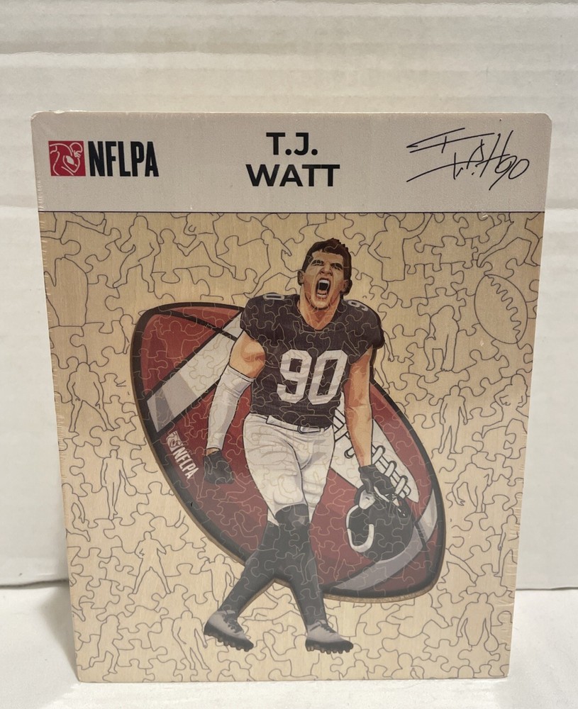NEW T.J. Watt Nflpa Wood Puzzle Pittsburgh Steelers Factory Sealed