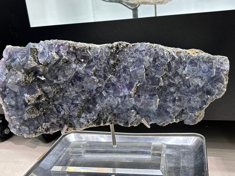 19.8LB Rare Natural blue/purple Fluorite Crystal Quartz Mineral Specimens Stand