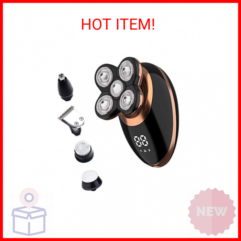 Surker Head Shavers for Bald Men 4d Electric Razor 5 in 1 Nose Beard Trimmer Hai