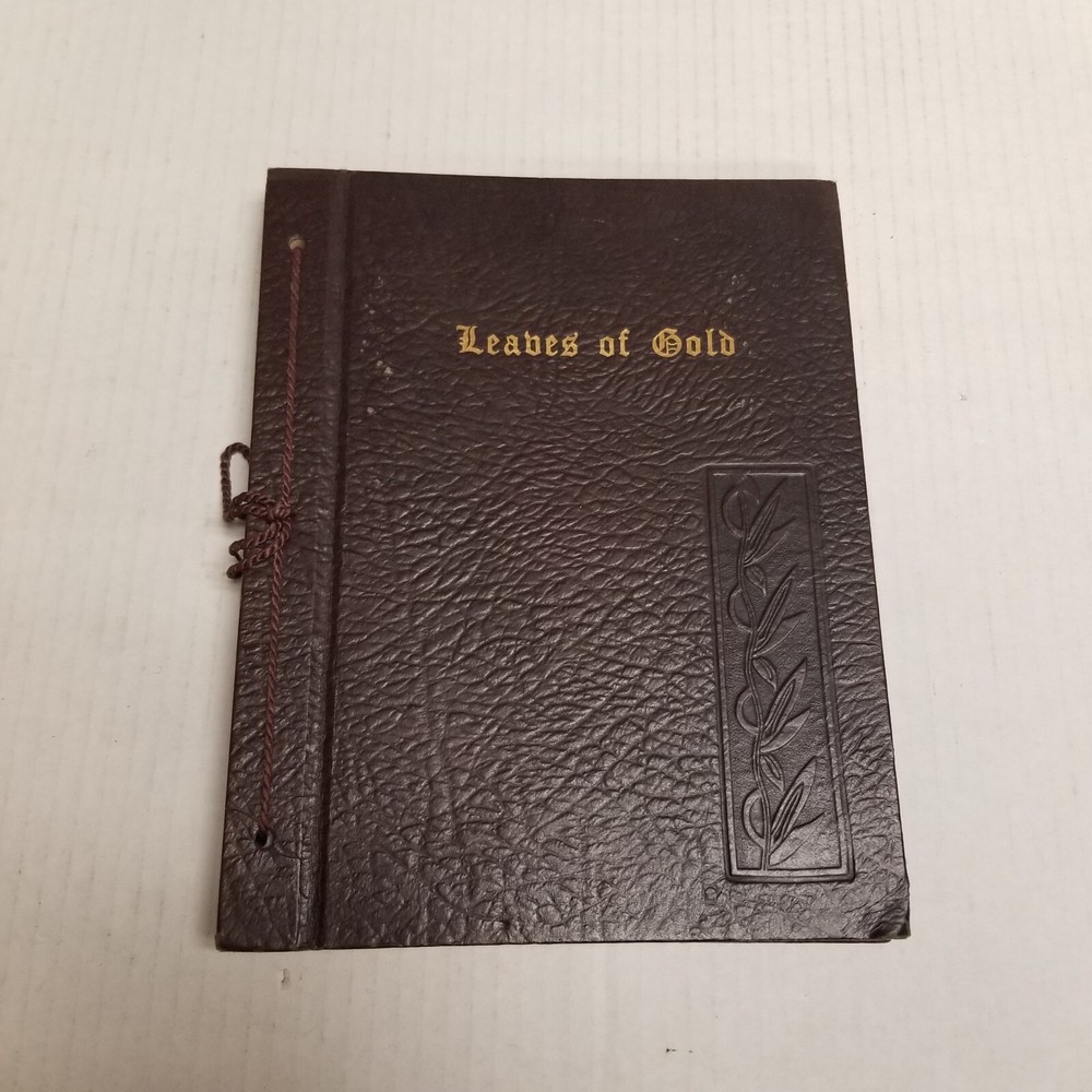 1948 Leaves of Gold Leather Prayer Book by Clyde Francis Lytle Inspirational Vintage