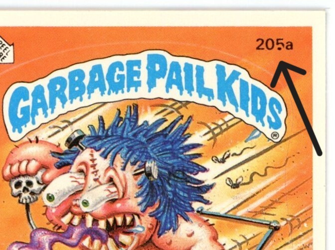 1986 Topps Garbage Pail Kids Series 5 HOT ROD 205a Dot Print Error Card