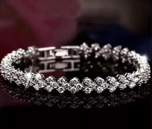 5Ct Round Lab Diamond Tennis Bracelet in White Gold Plated