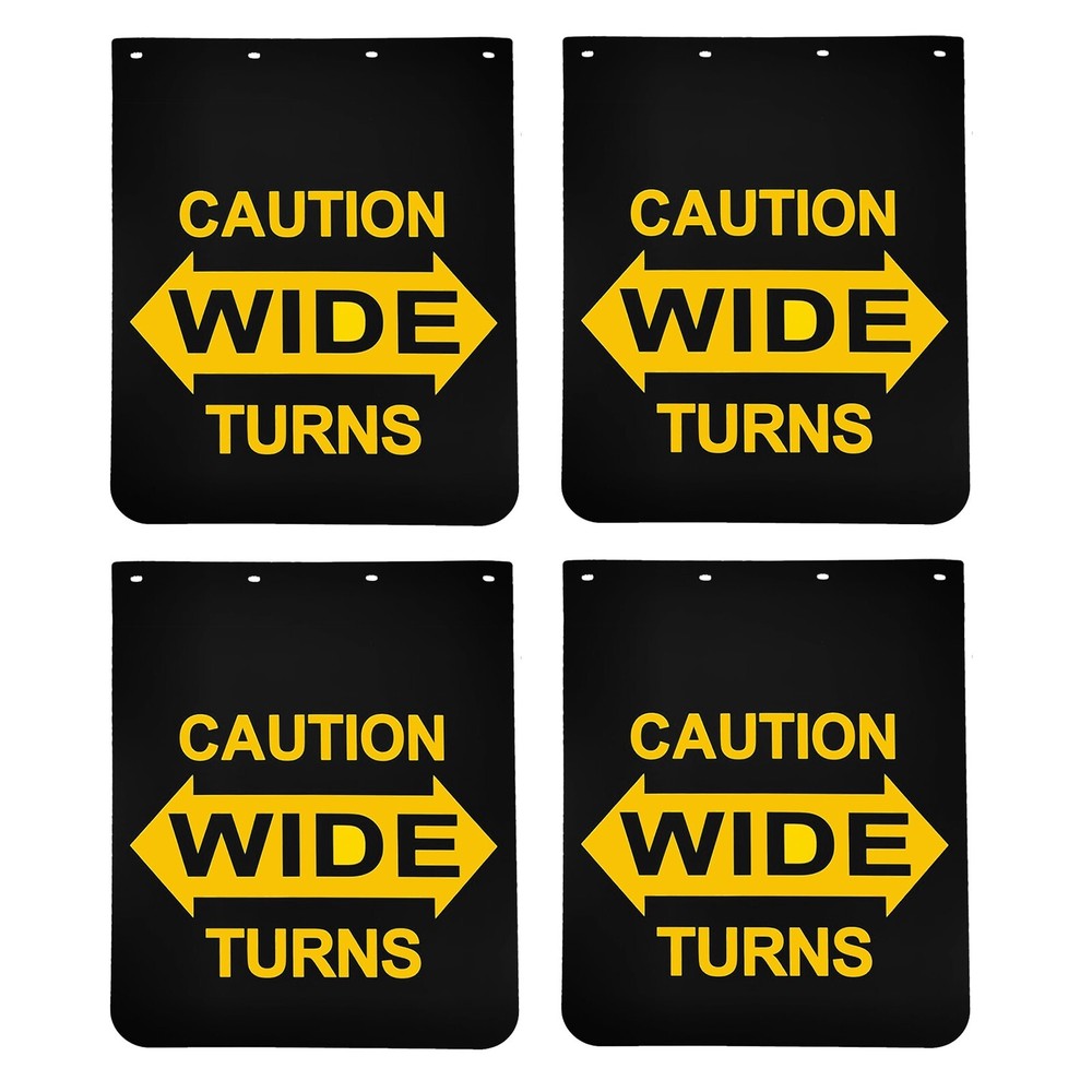 24x30 Heavy Duty Semi Truck Mud Flaps Black 4-Piece Set for Trailers