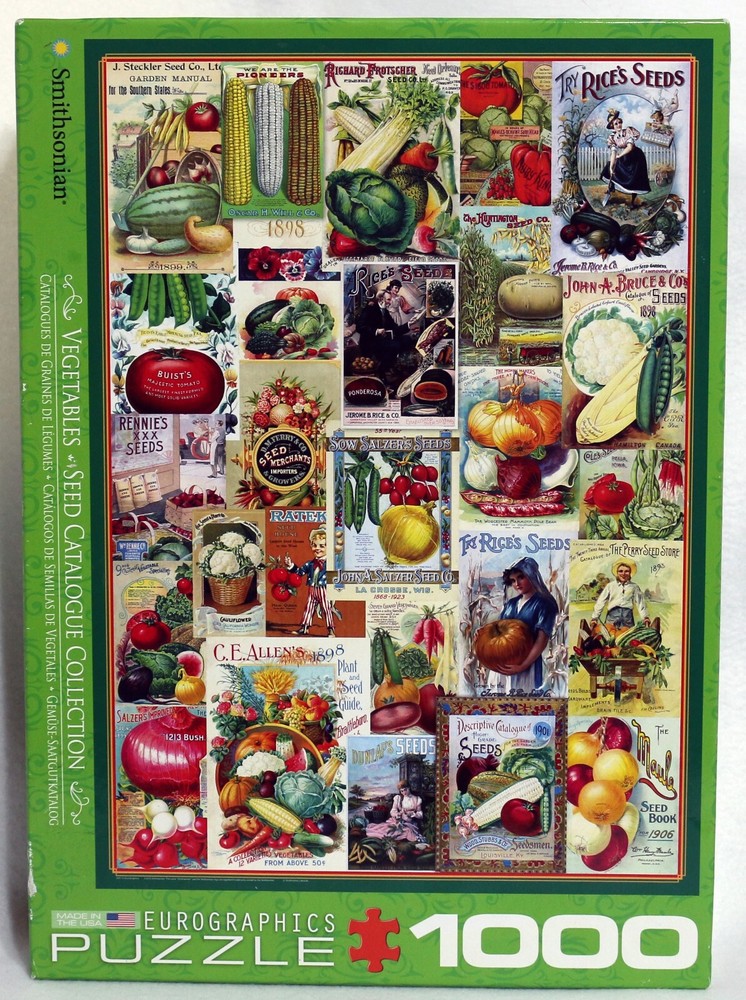 EuroGraphics Smithsonian Vegetables Seed Catalogues 1000 pc Jigsaw Puzzle