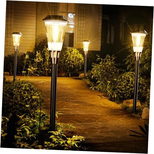 4 Pack Solar Lights Outdoor IP65 Waterproof Warm & Cool White LED