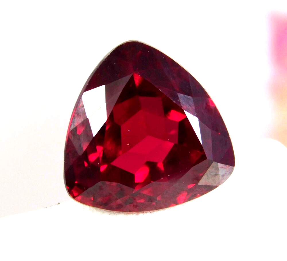 9.36 Ct Natural Trillion Cut Blood Red Ruby Loose Gemstone Certified