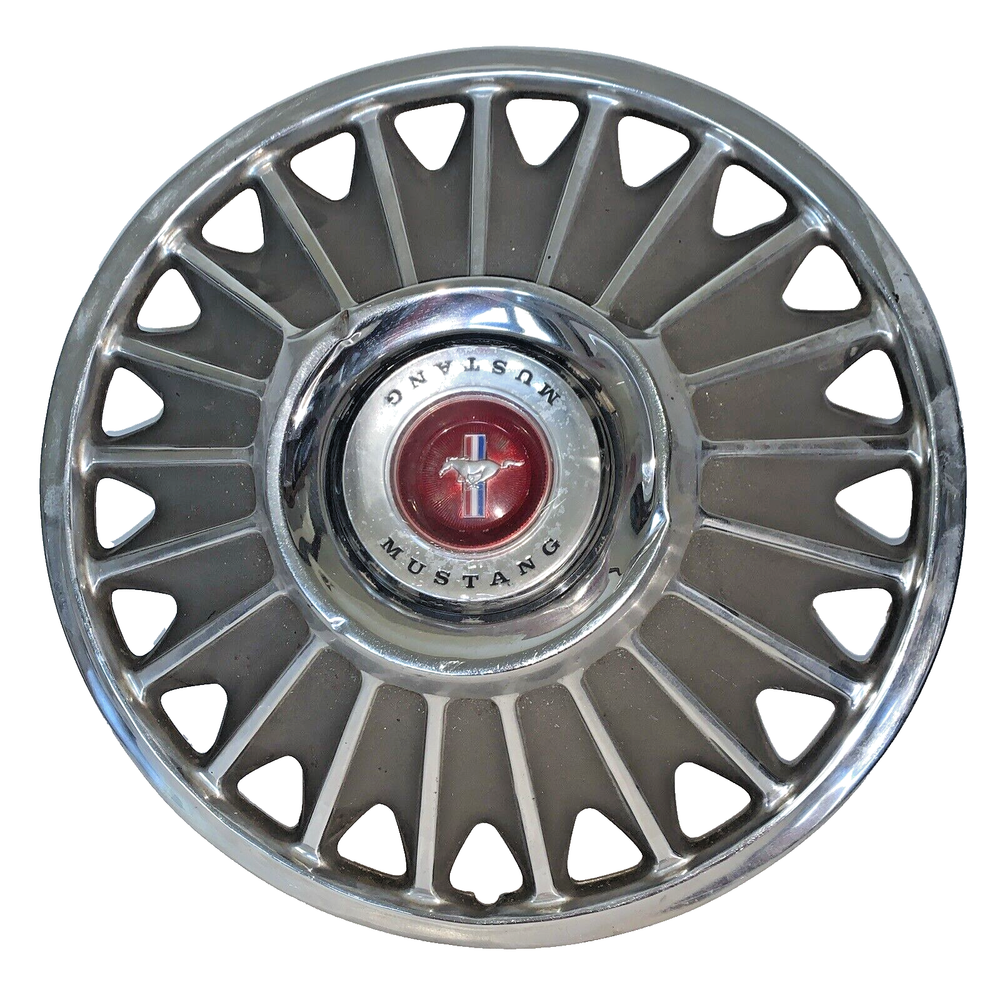 1967 Mustang 14-inch Vintage Wheel Cover with 21 Ribs & Logo Flaw