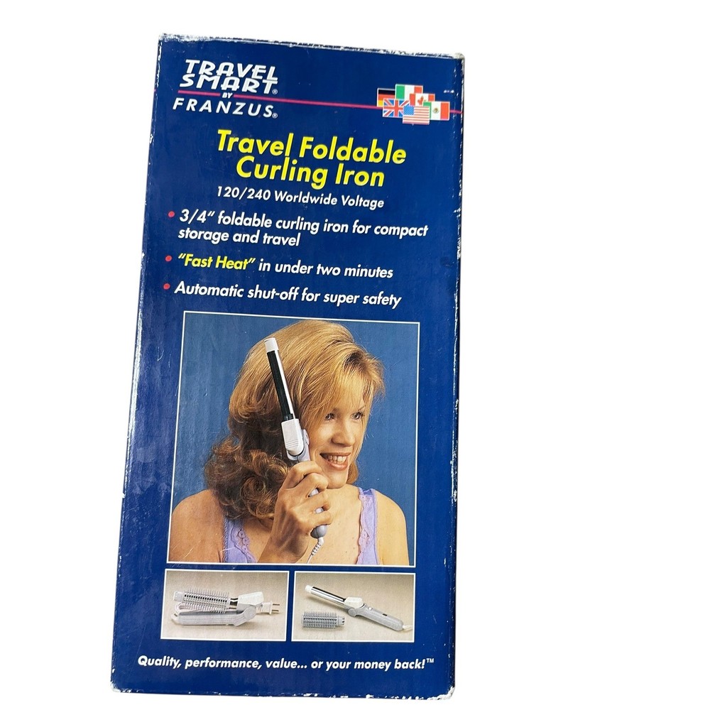 Foldable 3/4-Inch Curling Iron with Worldwide Voltage for Fast Heating On the Go