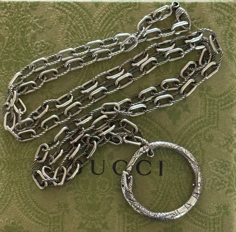 Gucci Ouroboros Snake Pendant Necklace 35 1/2