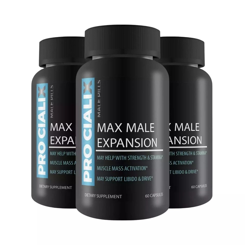 3-Pack Pro Cialix Capsules, All Natural Male Supplement - 180 Capsules