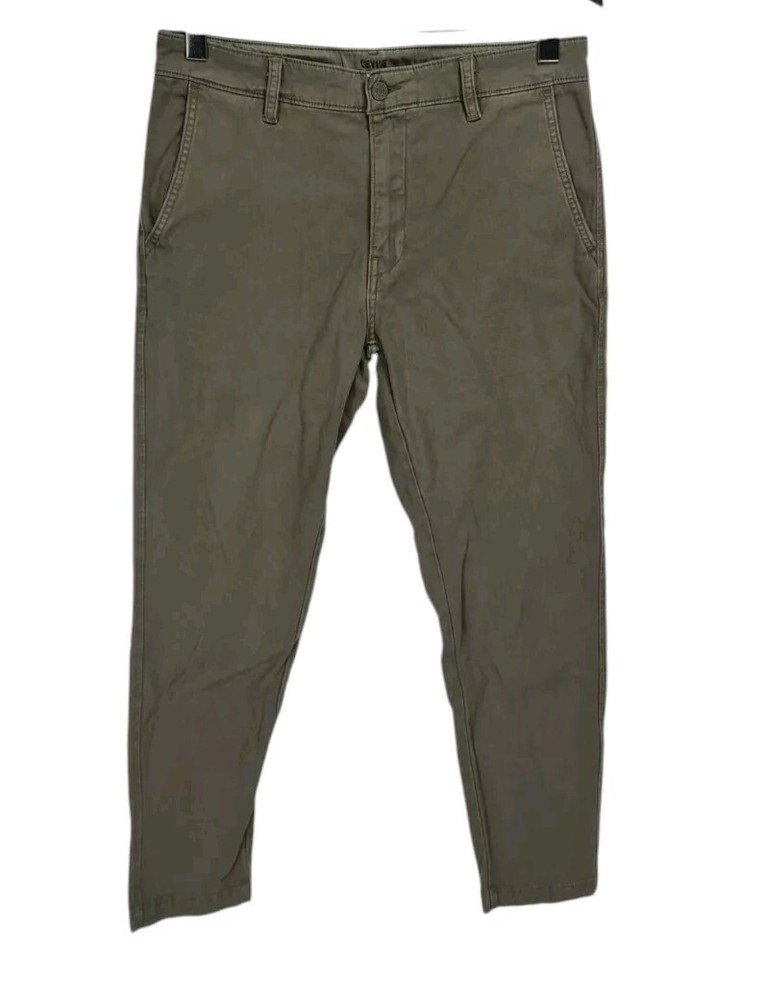 LEVI'S xx Chino Men Standard Taper Sz W31 L30 Olive Green Low Rise Stretchy 322P