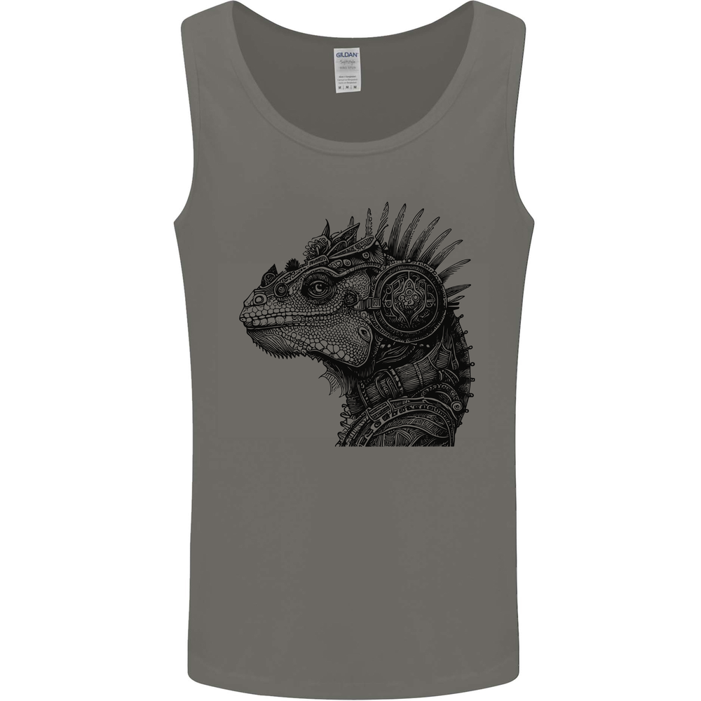 Steampunk Iguana Mens Vest Tank Top