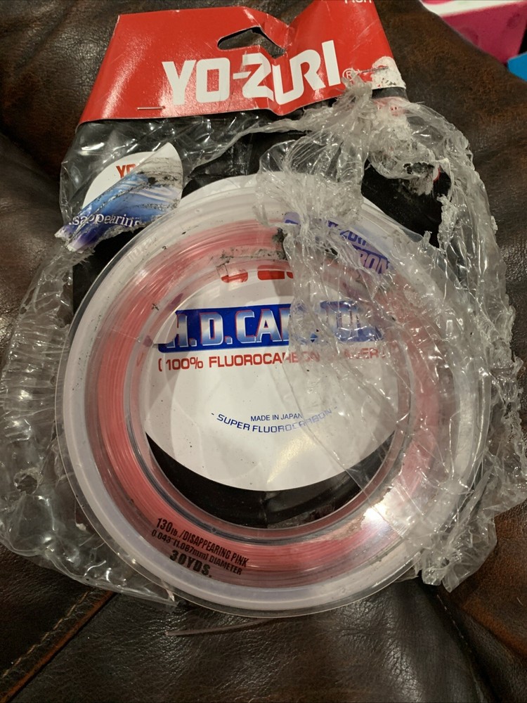 YoZuri Pink 100% Fluorocarbon Leader Line 30yd 130lb HD130LB-DP Big Game (DAMAGE