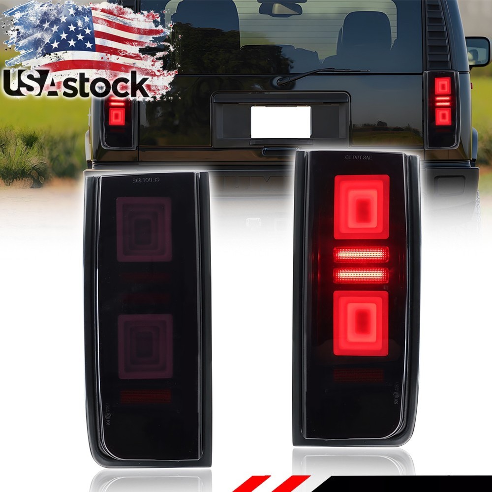 Rear Red LED Tail Lights Turn Signal Brake Lamp Assy For 2003-2009 Hummer H2 SUV