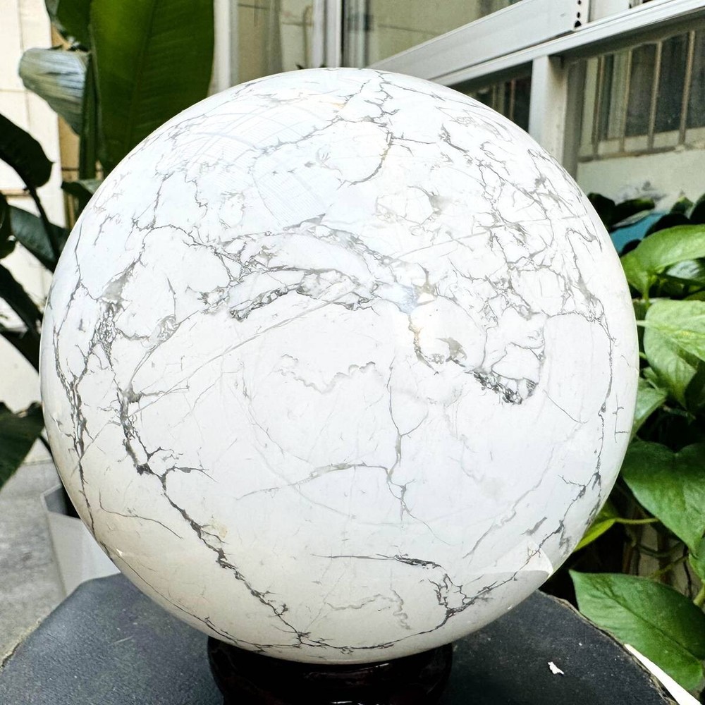 13.25LB Natural white turquoise Sphere Quartz Crystal Ball Reiki Healing