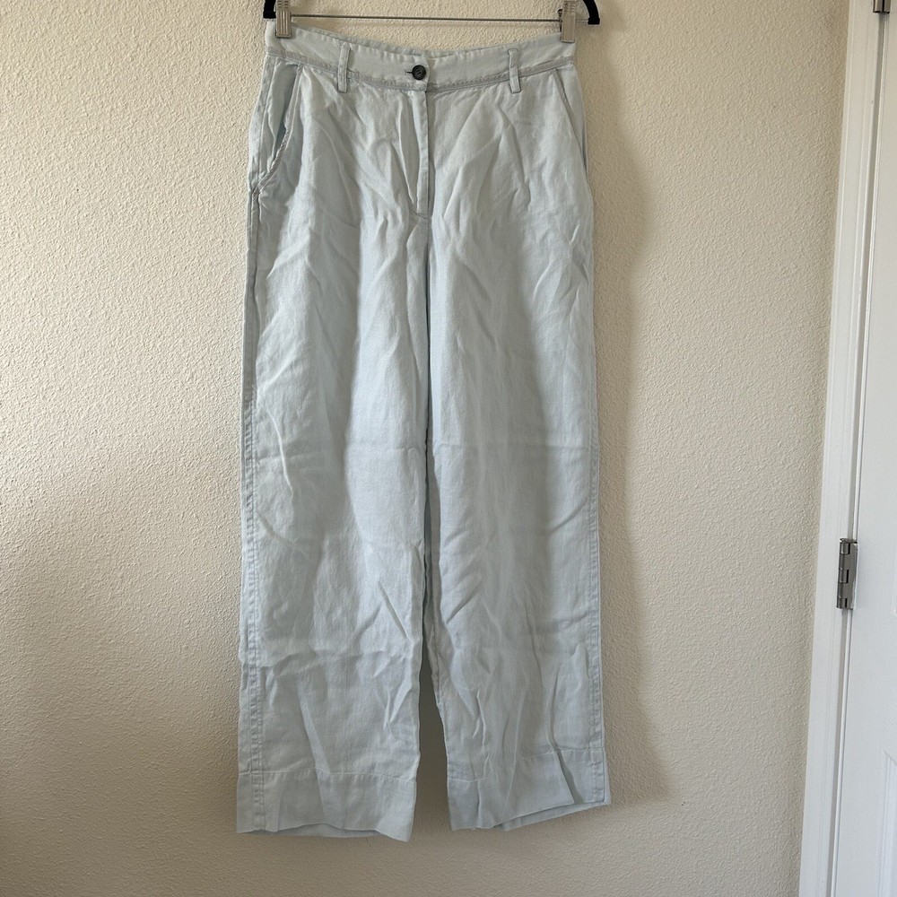 J. Jill 100% Linen Straight Wide Leg Pants women size 12