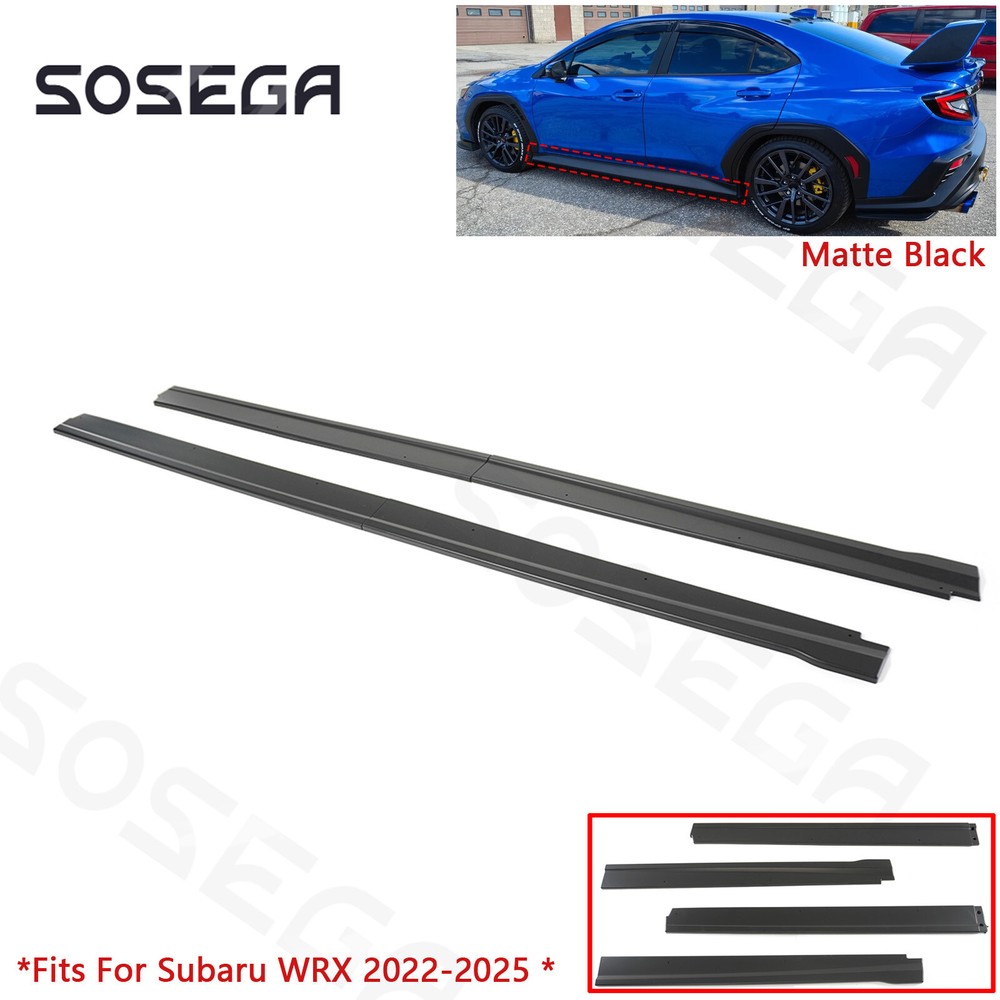 For Subaru WRX VB 2022-2025 STI Style 4PCS Matte Black Side Skirts Extension Kit