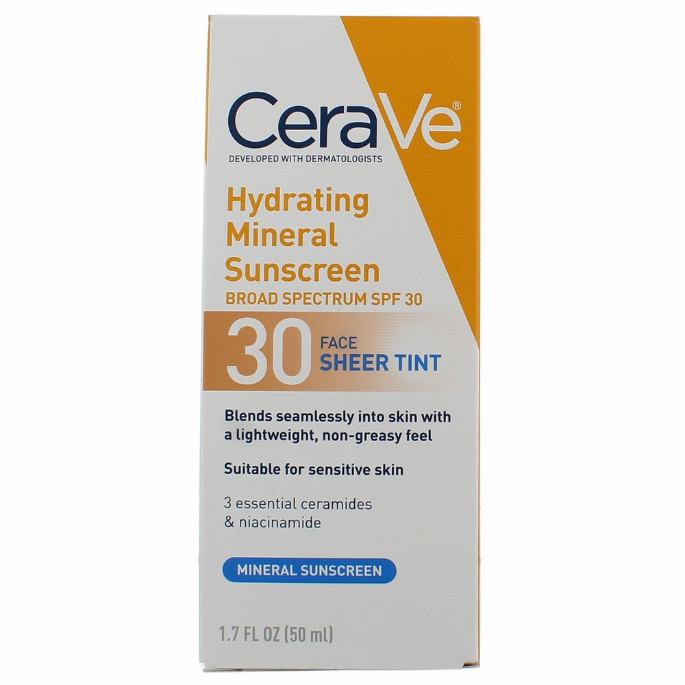 5 Pack CeraVe Hydrating Sheer Tint Mineral Sunscreen SPF 30 1.7 oz