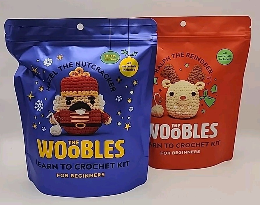 Woobles Holiday Learn To Crochet Kit Hazel The Nutcracker & Ralph The Reindeer