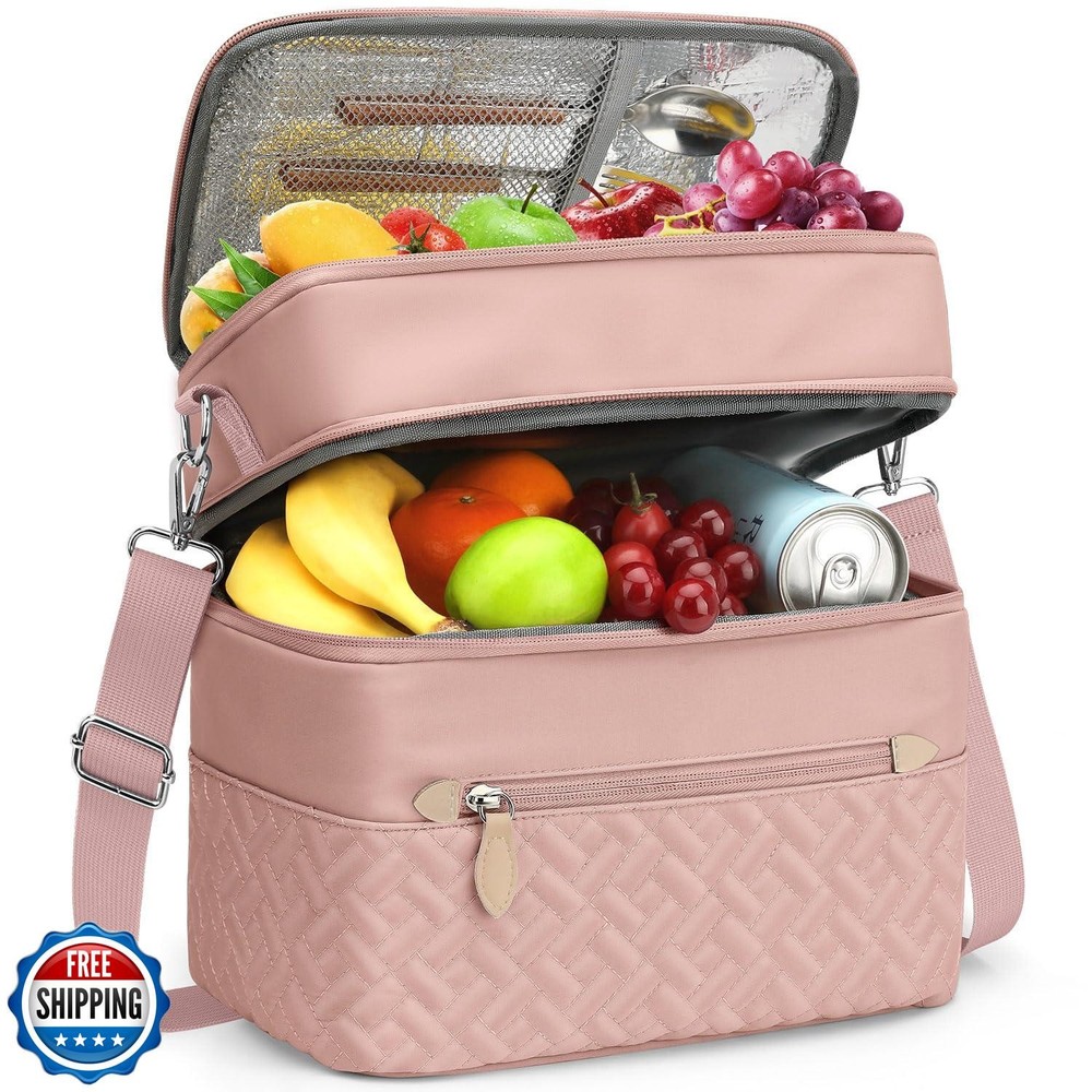 Insulated Double Deck Leakproof Lunch Box for Adults Men Women