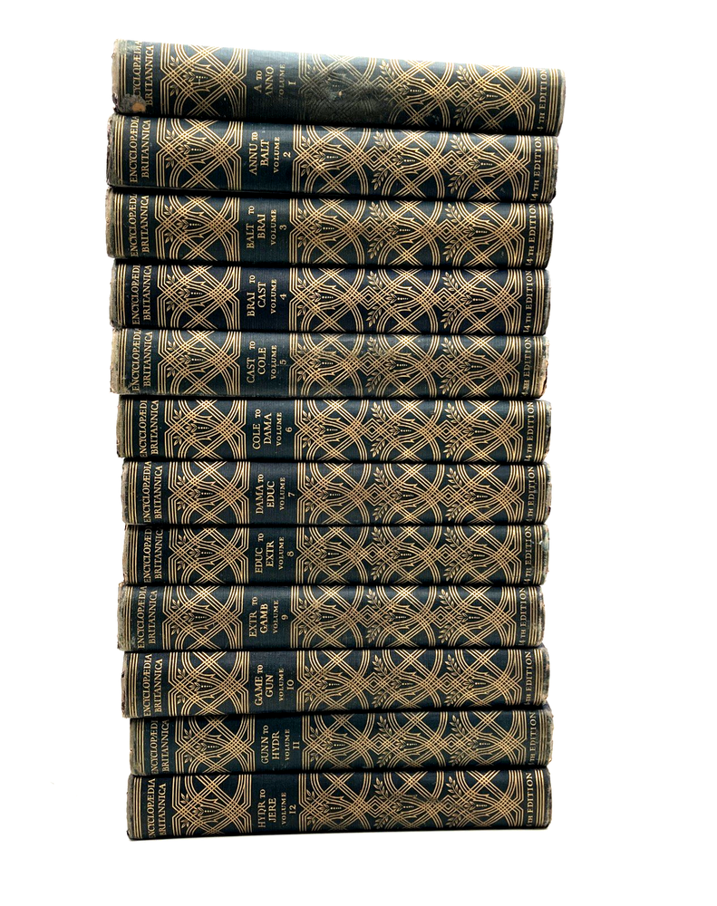 1929 Antique 14th Edition Encyclopaedia Britannica 12-Volume Set