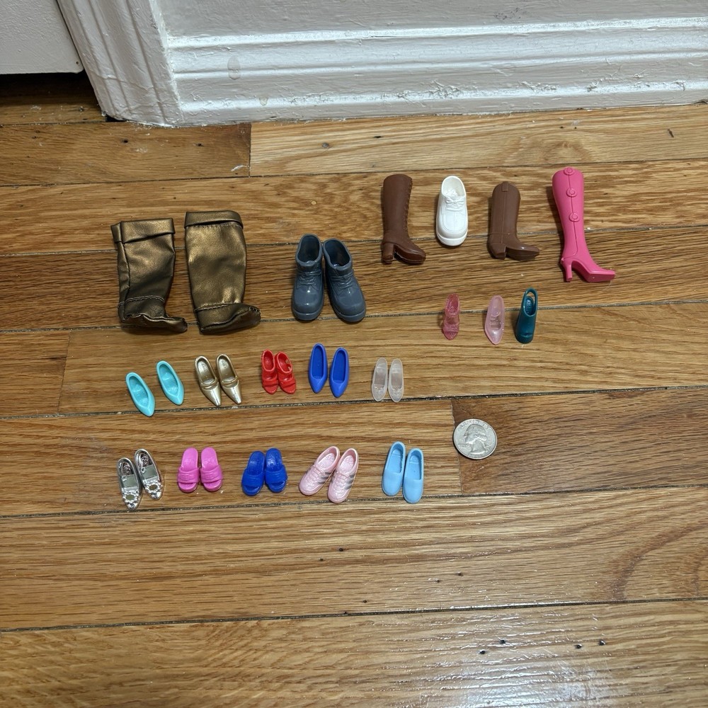 Lot Of Barbie And Doll Shoes