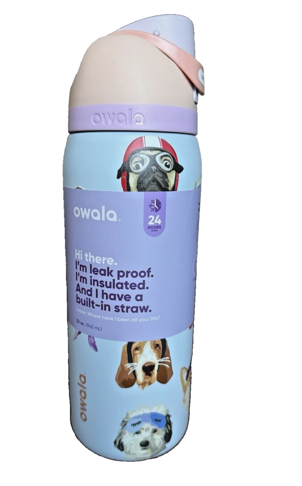 Owala Dog Collage Dogwala 32 Oz Freesip UO Exclusive Brand New! Authentic NIB