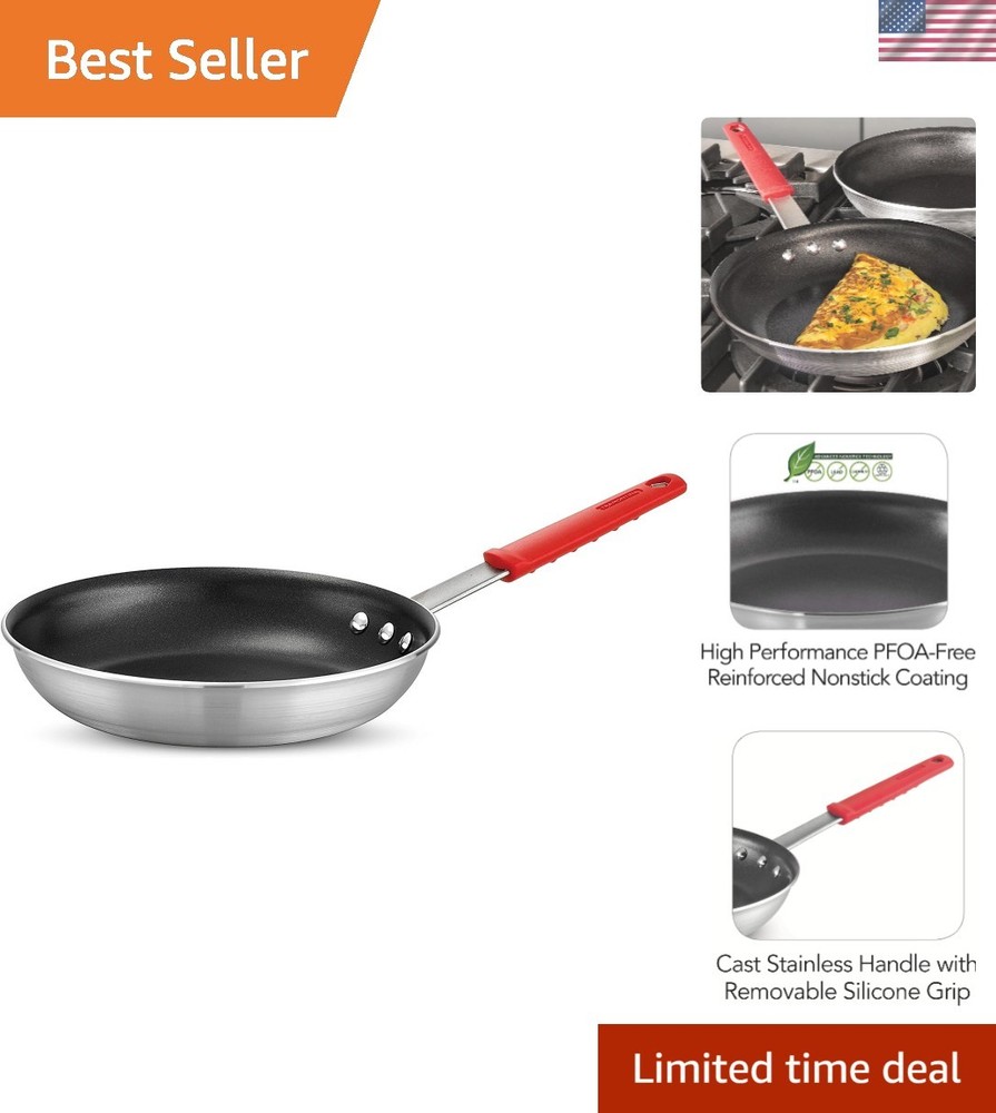 10-Inch Red Handle Nonstick Frying Pan for Easy Cooking